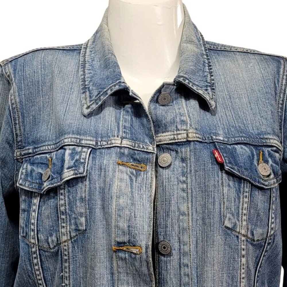 Vintage Levi's Denim Trucker Jacket XL Jean Blue XL - Picture 3 of 13